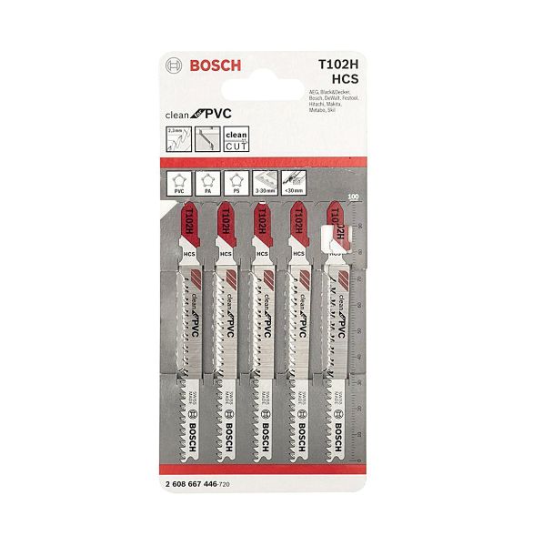 Bosch T302H Dekupaj Bıçağı Cleanforpvc  5'Li