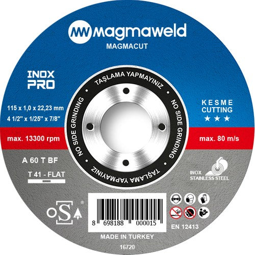 Magmaweld Kesici Disk Inox 115X1.0X22 Mm (813M111511)