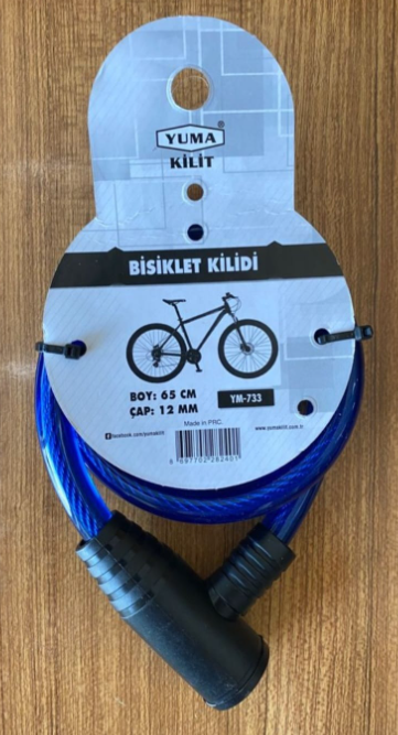 Ymk Bisiklet Kilidi 733 Boy 65 Cm Çap 12Mm