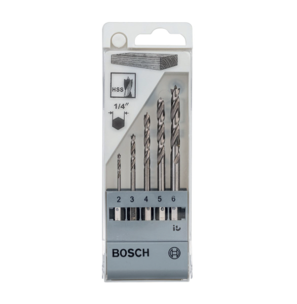 Bosch Hex Şaftlı Ahşap Matkap Ucu 5'Li Set