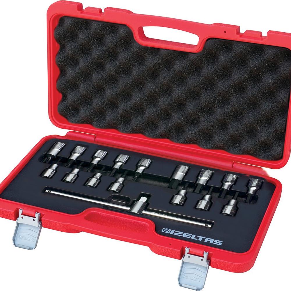 İzeltaş Lokmalı Allen Uç Ve Torx Uç Takımı 17 Parça 1/2"