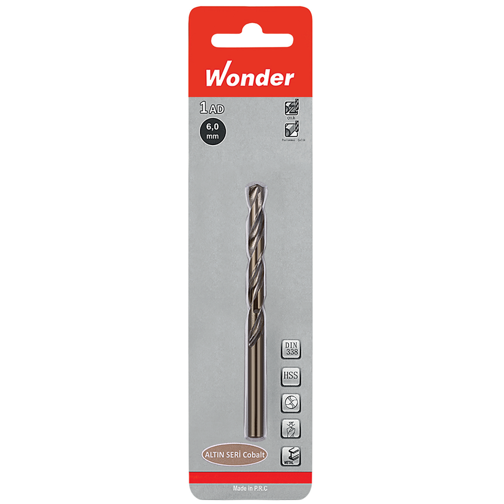 Wonder Hss Matkap Ucu Blisterli  6 Mm Altın Seri Cobalt