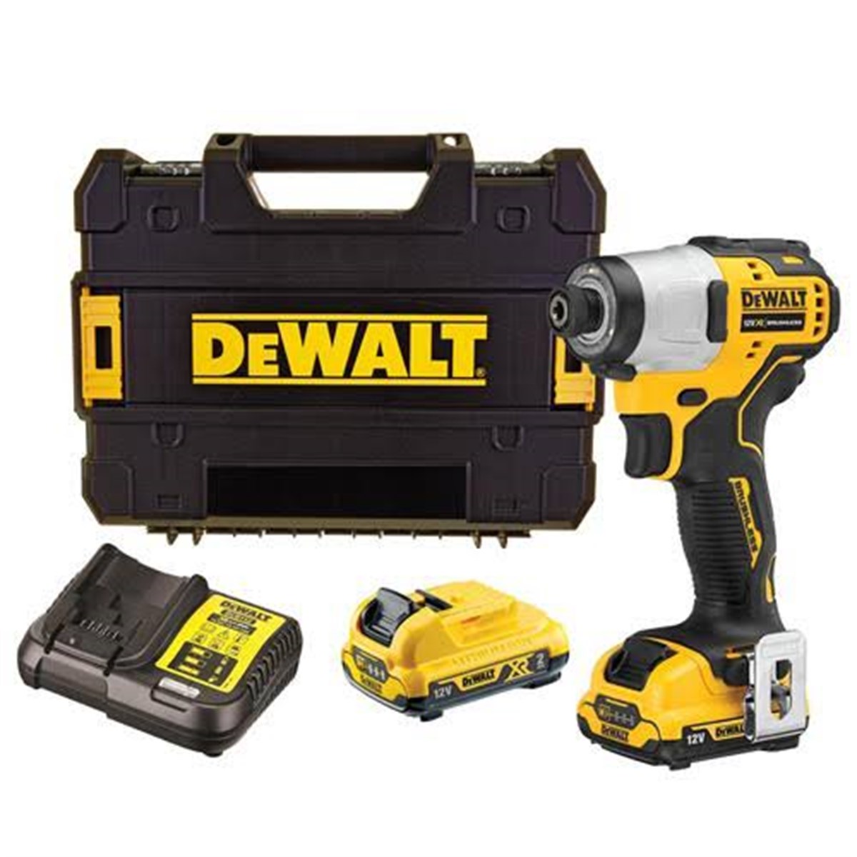 Dewalt DCF801D2-QW Kömürsüz Kompakt Darbeli Tornavida 12V 2,0Ah