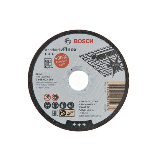 Bosch Standard for Inox Rapido Kesici Disk Düz 125X22,23X1Mm