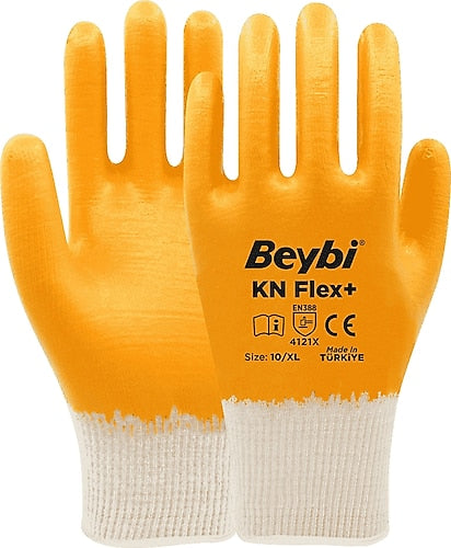 Beybi Kn-Flex Pamuk Astarlı Likralı Sarı Eldiven No:10